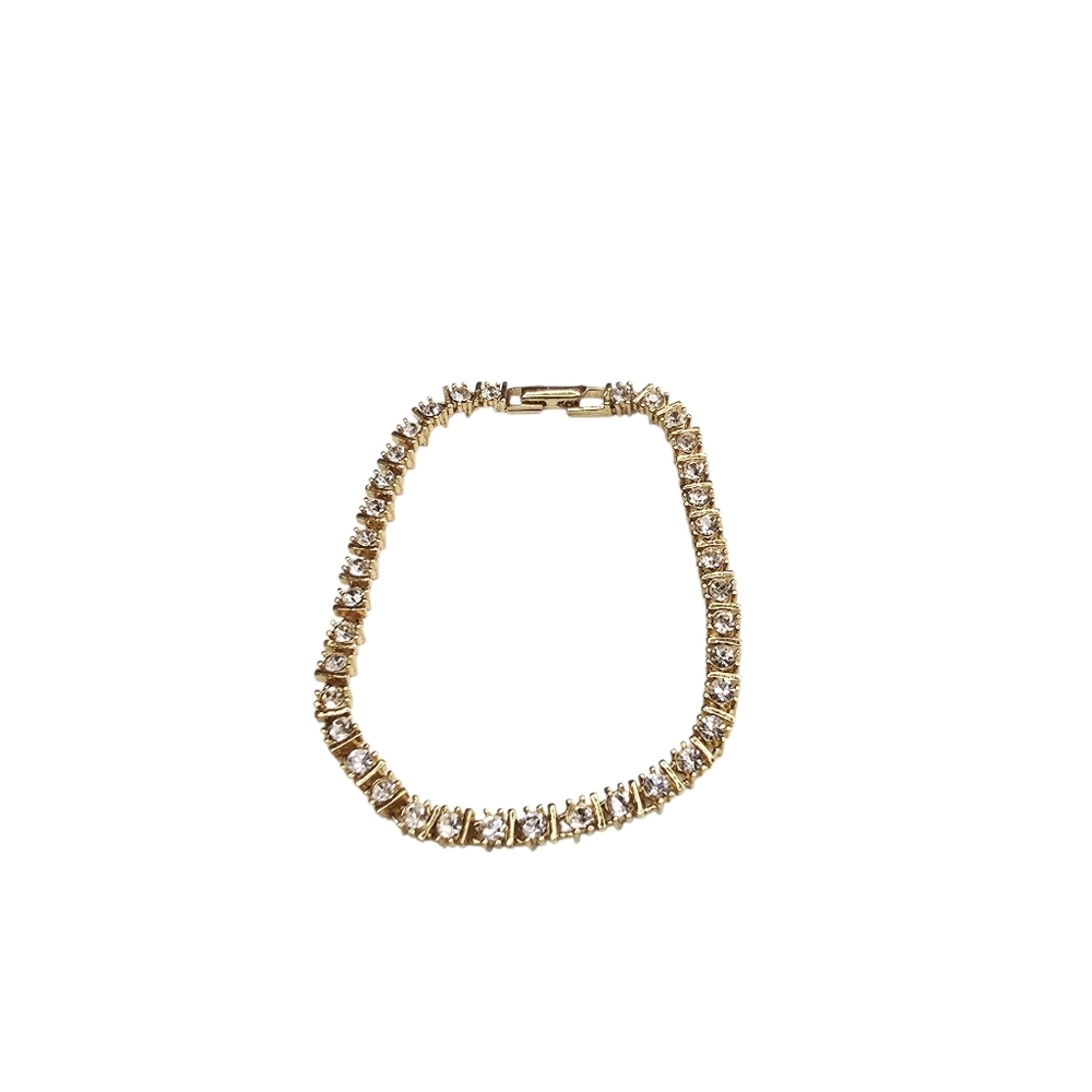 Gold Tone Rhinestone Bracelet